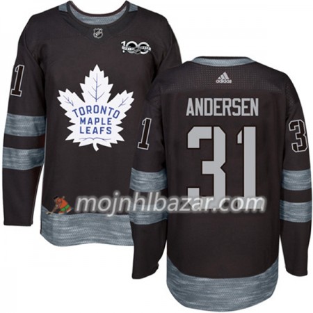 Dresovi Toronto Maple Leafs Frederik Andersen 31 1917-2017 100th Anniversary Adidas Crna Authentic - Muške